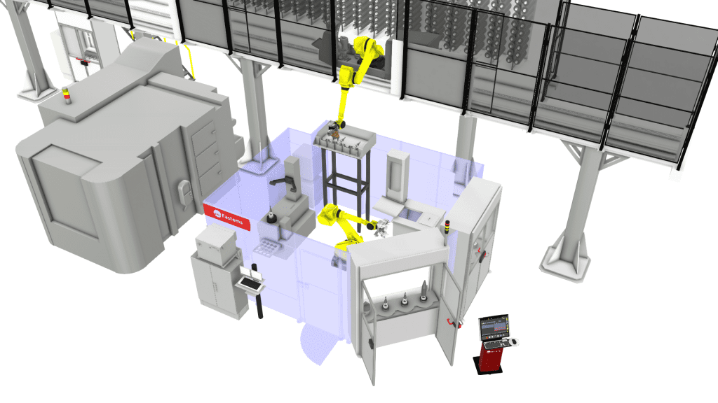 Fastems Tool Service cell offers automated tool reworking - example layout